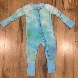 Little Sleepies Bamboo Blue/Green tie die Zippy Sleeper, 3-6 months